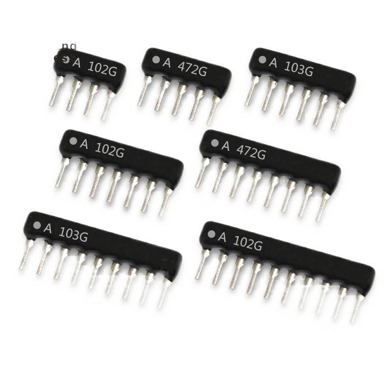 20 ชิ้น/ล็อต 8PIN excusion Network Resistor Arเรย์ 220 330 470 510 1K 4.7K 5.1K 10K A102J A472J A512