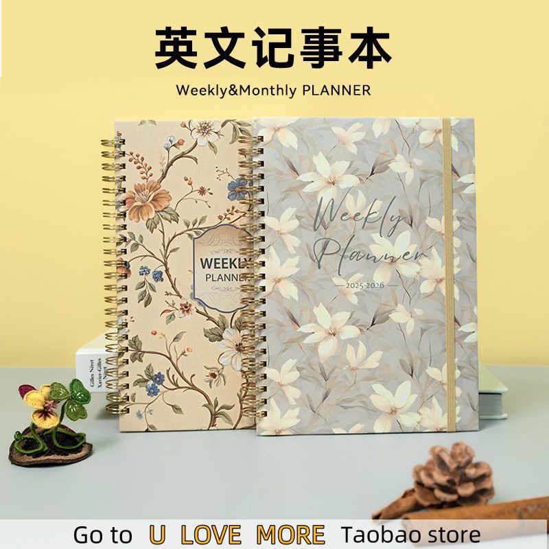 52 Weekly English Planner A5 Weekly Planner Schedulebook Notepad