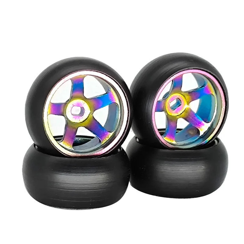4ชิ้น25มิลลิเมตรล้อแม็ก อาร์ซี ล้อขอบ+ดริฟท์ยางสําหรับ1/28 Wltoys 284131 K969 K979 K989 P939 Mini-q 