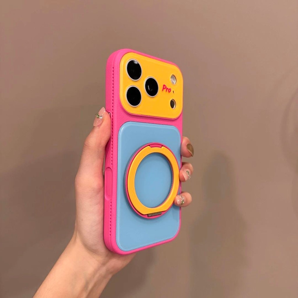 โดปามีน รูปแบบหนังหมุนแม่เหล็กดูดเคสโทรศัพท์มือถือสําหรับ ไอโฟน17 มือโปร สูงสุด 16 15 14 13 มือโปร สูงสุด กันกระแทกป้องกันกล้องป้องกันการตกฮาร์ดปกหลัง