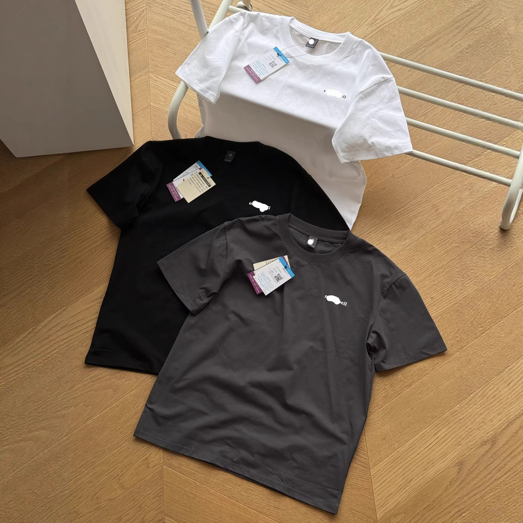 0JJS Mont Bell Meishan เสื้อยืดเส้นญี่ปุ่นขนาดใหญ่ผู้ชายผู้หญิงกีฬา Breathable สบายนุ่มรอบคอผ้าฝ้ายแ