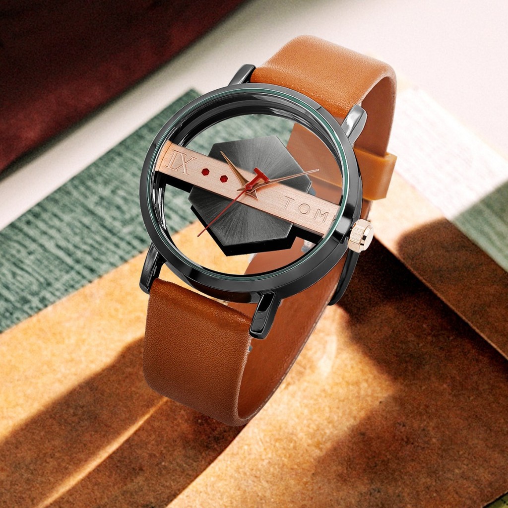 TOMI TOMI Hollow Design See-Through Watch Unisex Casual Fashion Simple Korean Men Women Watch 7.7