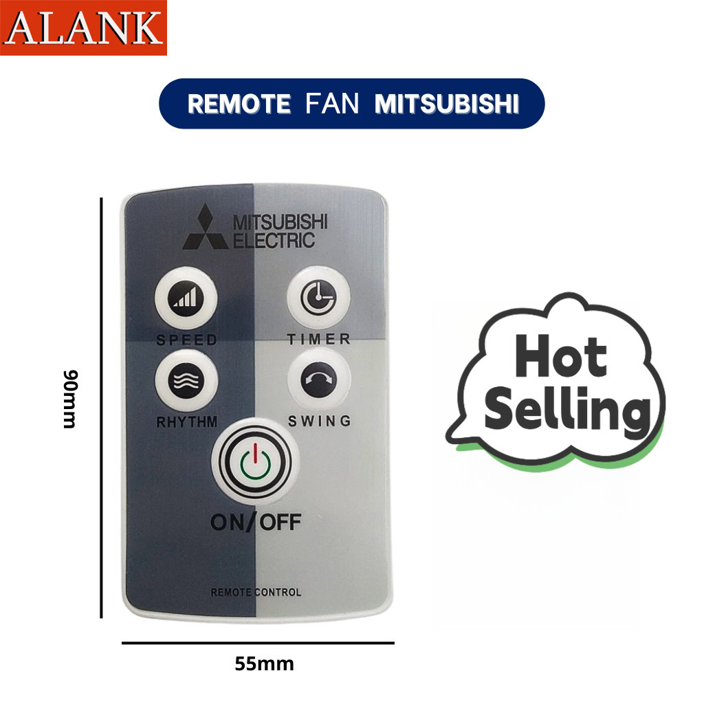 ALANK Mitsubishi  รีโมทพัดลม ของแท้ - รีโมทพัดลมติดผนัง พร้อมแบตเตอรี่ CR2025