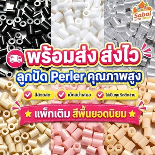 ลูกปัด Perler 2.6มม แพ็กเติม 1000 เม็ด วัสดุ PE ปลอดภัย สีขายดี สีพื้น ดำ ขาว เม็ดแน่น รีดง่าย ราคาส่ง ซื้อเยอะยิ่งคุ้ม
