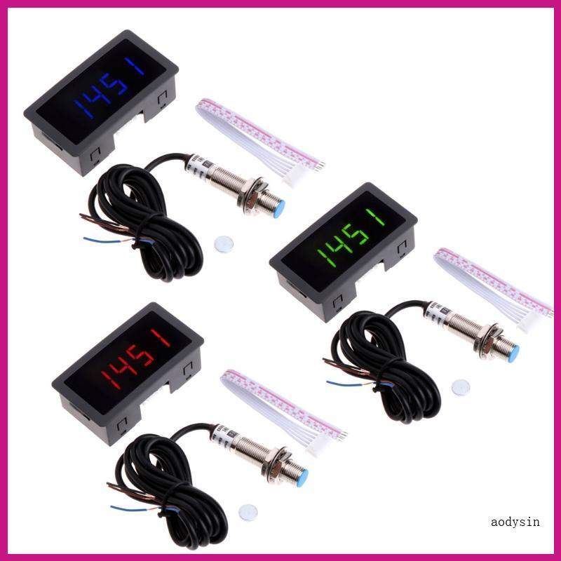 (ส่วนลดสูง)aodysin.th ทนทาน 4 เครื่องวัดวามเร็วแบบดิจิตอลและ Hall Proximity Switch Sensor 12V 9999RP