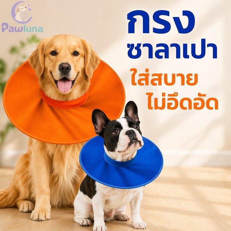 สุนัขเอลิซาเบธปลอกคอป้องกันการเลียการกู้คืนกรวยกันน้ําฟอร์ดนุ่มปรับสบาย