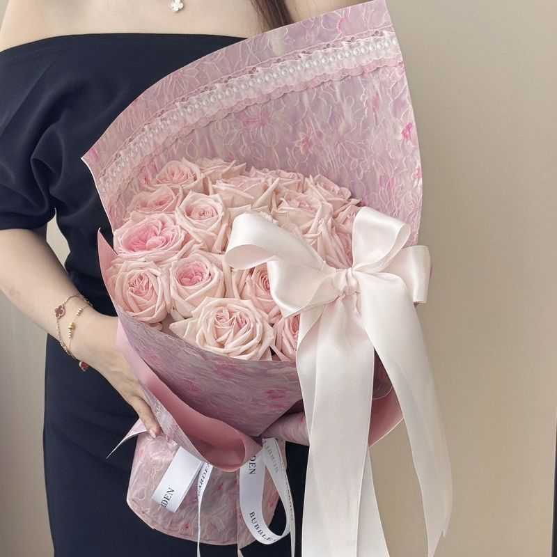 Qixi Shimmer Lace Bouquet กระดาษห่อดอกไม้ Handmade ดอกไม้ห่อวัสดุ diy ดอกไม้กระดาษ yuku