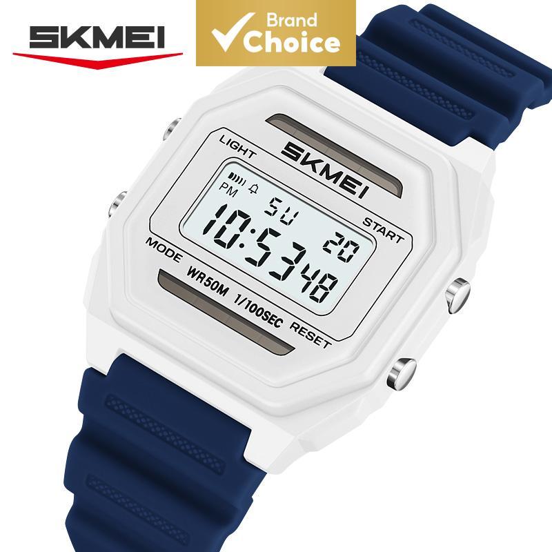 Skmei 2640 ผู้ชายนาฬิกาดิจิตอลพลังงานแสงอาทิตย์ปลุกส่องสว่าง 50M นาฬิกาข้อมือกีฬากันน้ําของขวัญ