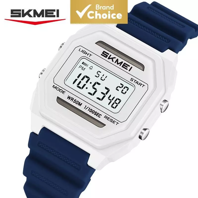 Skmei 2640 ผู้ชายนาฬิกาดิจิตอลพลังงานแสงอาทิตย์ปลุกส่องสว่าง 50M นาฬิกาข้อมือกีฬากันน้ําของขวัญ
