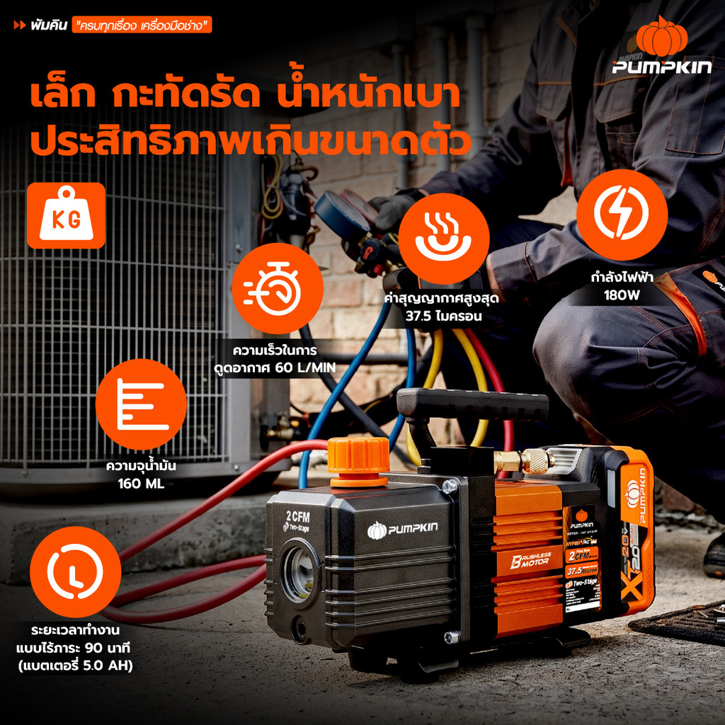 ใหม่ล่าสุด‼PUMPKIN INF 20V เครื่องแวคคั่มไร้สาย รูปที่ 3