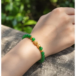 [ขายดี] สร้อยข้อมือปี่เซียะ เรียกทรัพย์ หินมงคล รุ่นใหม่ ใส่ได้ทั้งชายและหญิง พร้อมกล่องของขวัญ