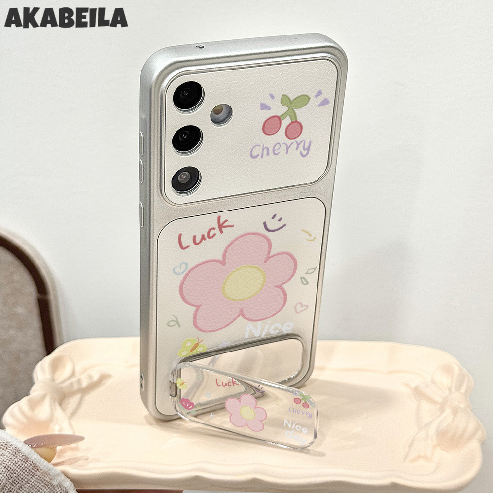 ดอกไม้นำโชค เคสโทรศัพท์สำหรับSamsung A57 A37 A17 A07 A56 A36 A54 A15 A14 A06 S24 S25 S26 Ultra สายคล้องและที่ยึดเคส