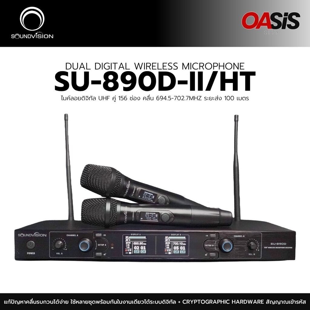 soundvision SU-890D-II/HT ชุดไมค์ลอยไร้สาย UHF แบบมือถือคู่