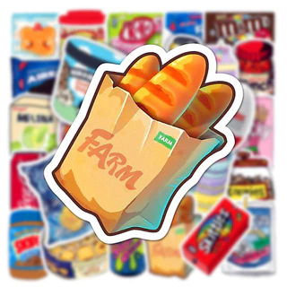 พร้อมส่ง บัซ ไลท์เยียร์ Snack ขนม KFC COKE โคก oreo PEPSI 711 Nutella sticker สติกเกอร์ กันน้ำ50ชิ้น