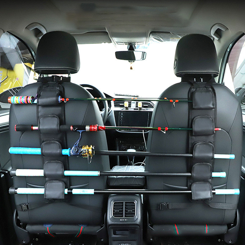 Rear seat fishing rod storage bag, diving material fishing gear rod holder, storage fixing pad, lure