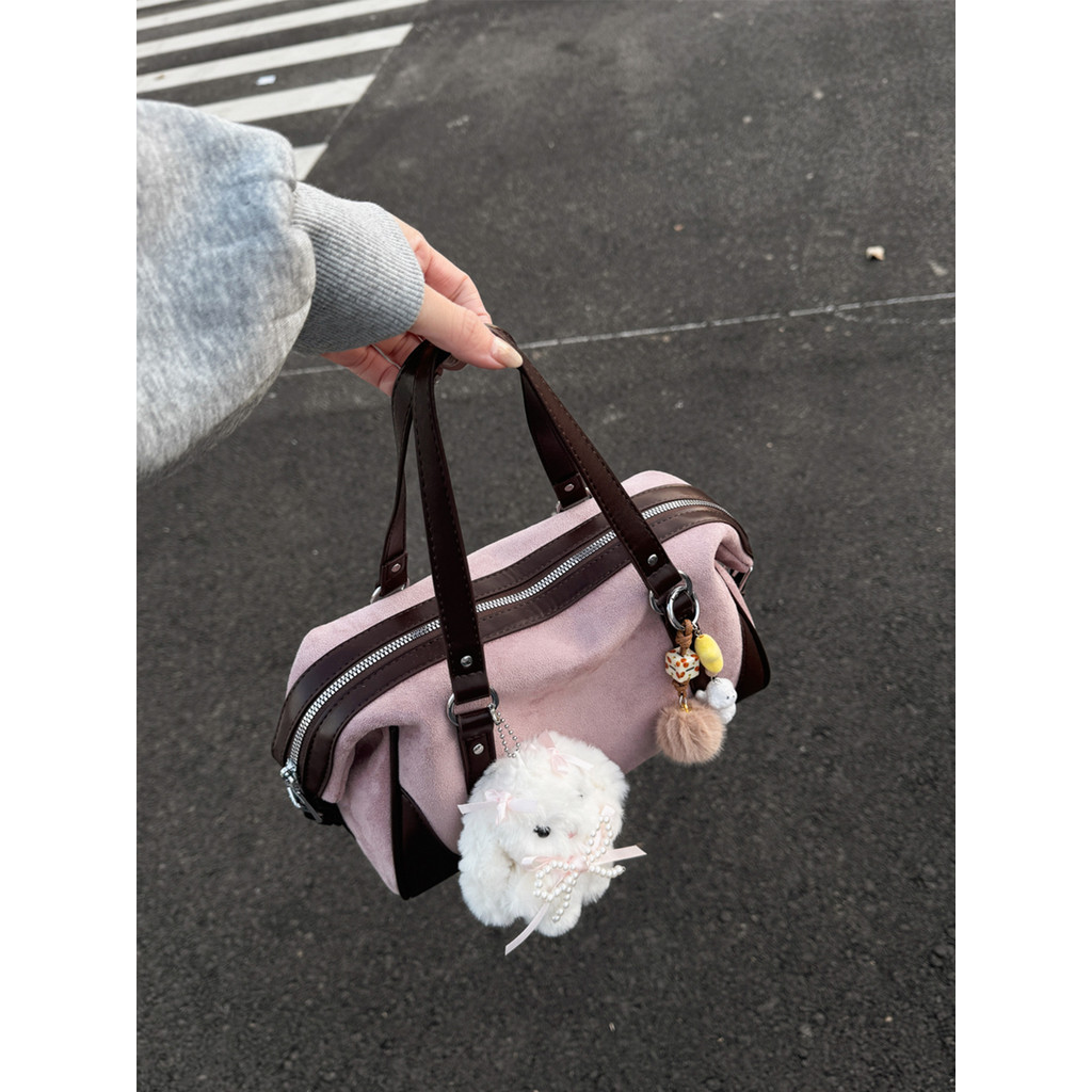 perota brand กระเป๋า cecelle Niche Retro Bowling Bag หญิงกระเป๋าใหม่ขนาดใหญ่ความจุไหล่กระเป๋า Messen