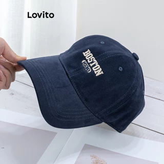 Lovito แคชชวล หมวกเบสบอลตัวอักษรบอสตันลําลองสําหรับผู้หญิง LFA09617