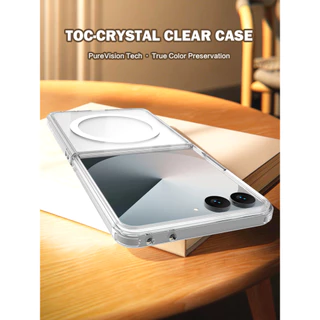 สําหรับ Samsung Galaxy Z Flip 8 Magnetic Case LeReach TOC Flip8 โปร่งใสกรณี Anti-Fall Ultra-Thin กันกระแทก