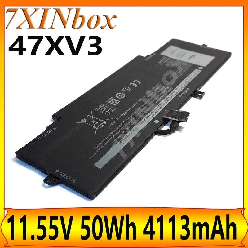 7XINbox 47XV3 11.55V 50Wh 4113mAh แบตเตอรี่แล็ปท็อปสําหรับ Dell Latitude 9330 2-in-1 Serie โน้ตบุ๊ค 