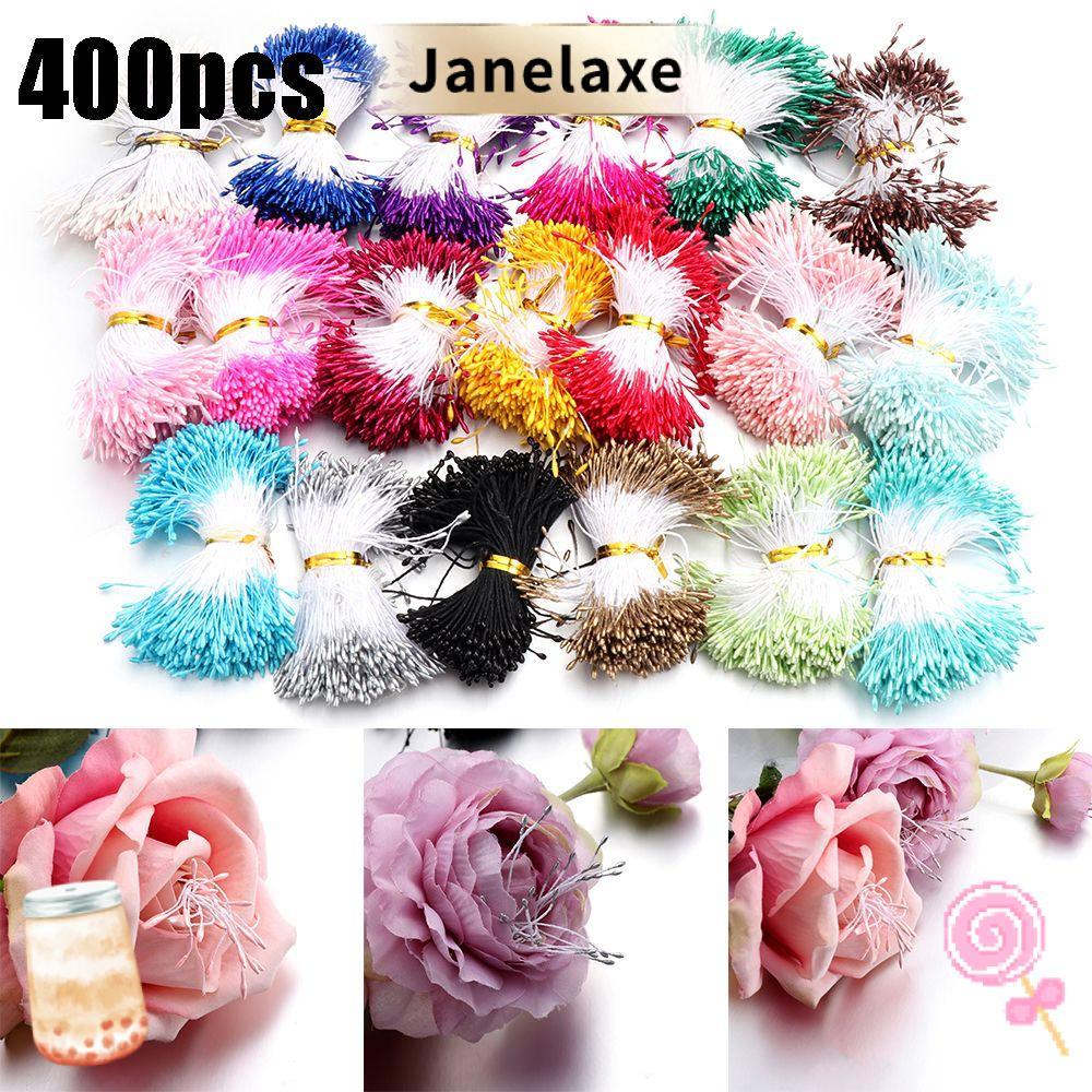 JANELAXE 400 ชิ้นดอกไม้ Stamen Hand-made Scrapbooking เย็บปักถักร้อยงานแต่งงานตกแต่ง Pistil