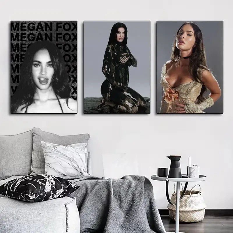 M-Megan Fox โปสเตอร์สําหรับห้องนั่งเล่น ห้องนอน สํานักงาน หรือบาร์ ใช้ในบ้าน ห้องนอน Wall Art สํานัก