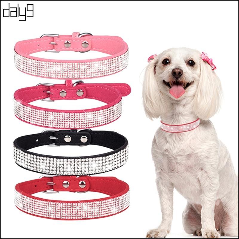 Dal คริสตัลลูกสุนัข COLLAR ปรับปลอกคอสุนัข Rhinestones Soft Bling COLLAR สําหรับขนาดเล็กขนาดกลางขนาด
