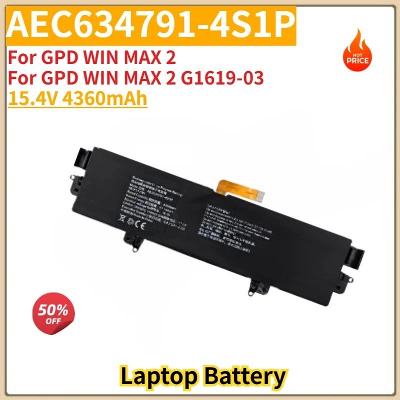 เออีซี634791-4S1P แบตเตอรี่แล็ปท็อปคุณภาพสูง 15.4V 4360mAh สําหรับ GPD WIN MAX 2, GPD WIN MAX 2 G161