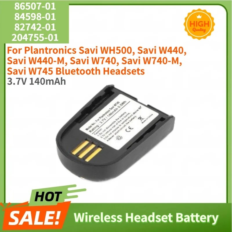 คุณภาพสูง 86507-01 84598-01 82742-01 204755-01 แบตเตอรี่ 140mAh สําหรับ Plantronics Savi WH500 W745 