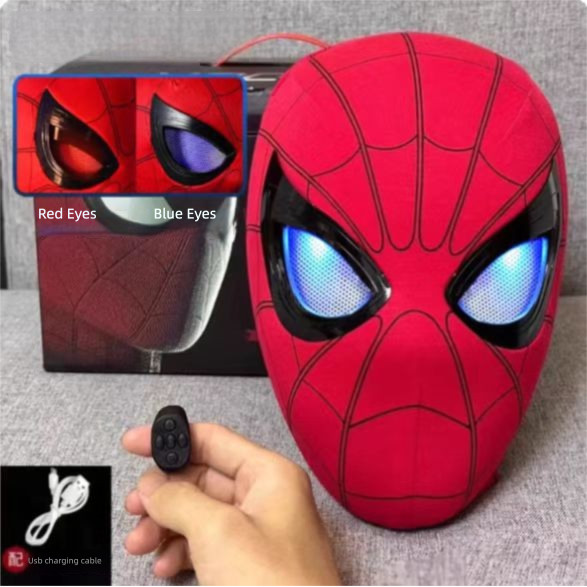 ไฟฟ้า Movable Eye Spiderman หมวก Hero Expedition Myers รีโมทคอนโทรล Winking หน้ากากผู้ใหญ่เด็ก cos ตลกหมวก