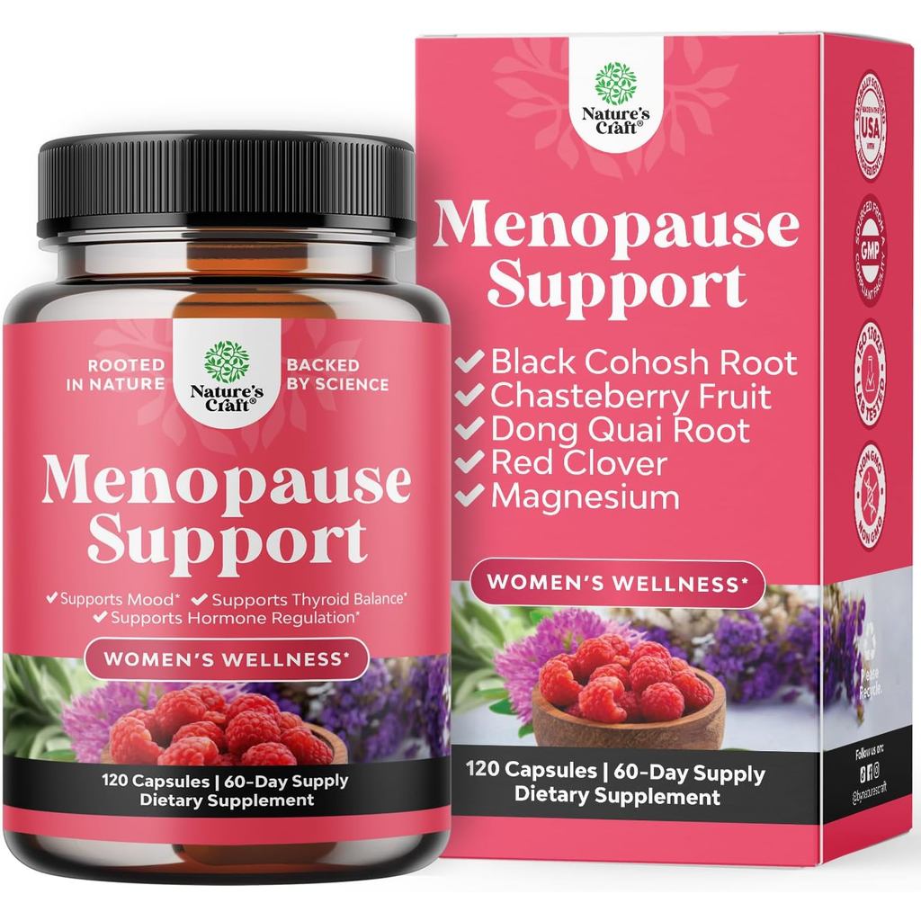 NaturesCraftFreeHerbalMenopauseSupplementforWomen-HormoneBalanceCapsforNightSweatsHotFlashes&MoodSwi