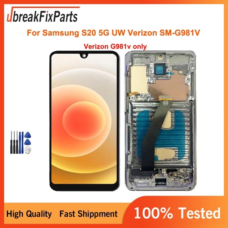 Incell สําหรับ Samsung S20 5G UW Verizon G981V G980V จอแสดงผล LCD ชุดกรอบหน้าจอสัมผัส