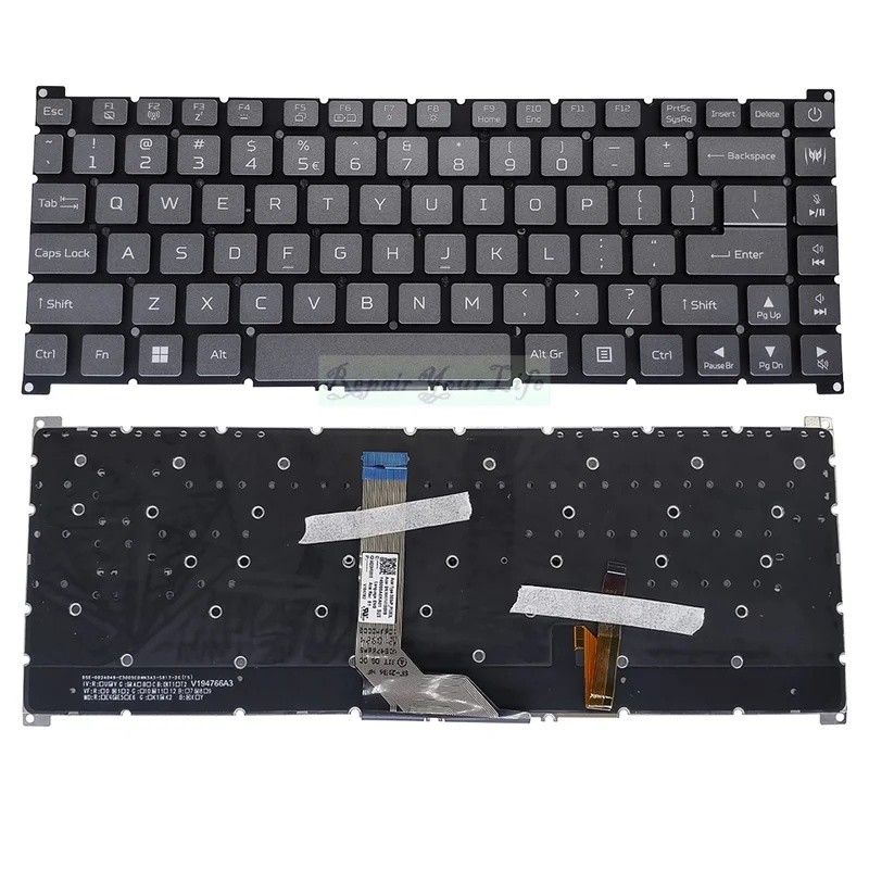 US RGB Backlit คีย์บอร์ดสําหรับ Acer PT516-52s-99EL -73YD 73DC PREDATOR TRITON 500 SE แป้นพิมพ์แล็ปท