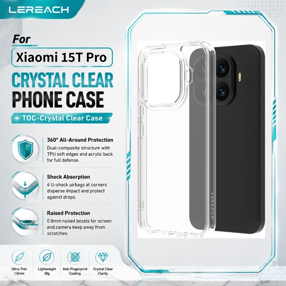 เคสใส สำหรับ Xiaomi 15T Pro ยกขอบ กันกระแทก โปร่งใส CA1000