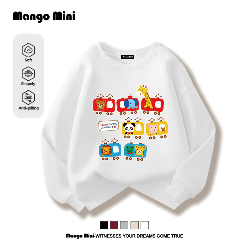 เสื้อแขนยาวเด็ก Sweatshirt T−shirt เด็กชายเด็กหญิงใส่ได้ ผ้านิ่ม พิมพ์อินเทรนด์ที่เรียบง่าย【มีสต็อกกรุงเทพฯ】