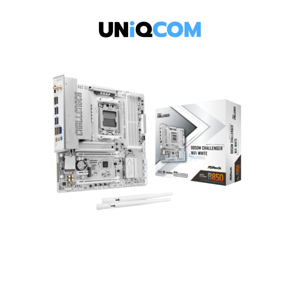 ASROCK เมนบอร์ด MAINBOARD (AM5) B850M CHALLENGER WIFI DDR5 WHITE