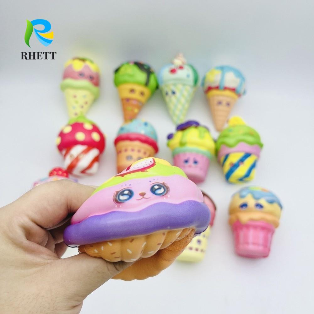 ของเล่นบีบ โกง ของเล่นบีบไอศครีมน่ารักที่สมจริงของเล่นเงียบช้าเพิ่มขึ้นแบบพกพาสร้างสรรค์บีบอัดแกดเจ็ตผ่อนคลายความเครียด