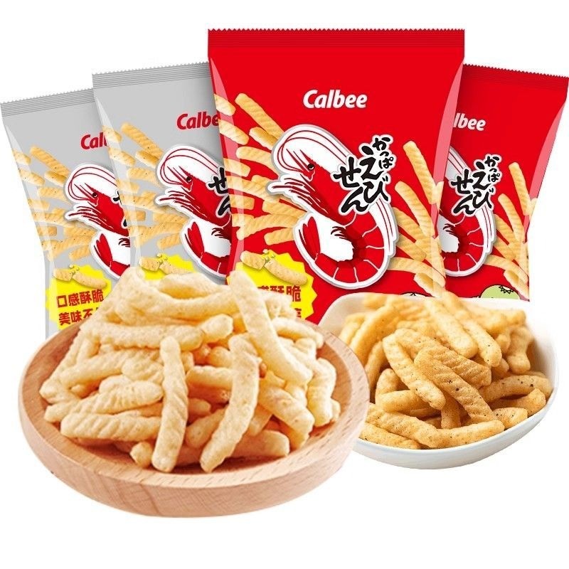 Calbee Shrimp Crackers ใช้ทานเล่น ในออฟฟิศ