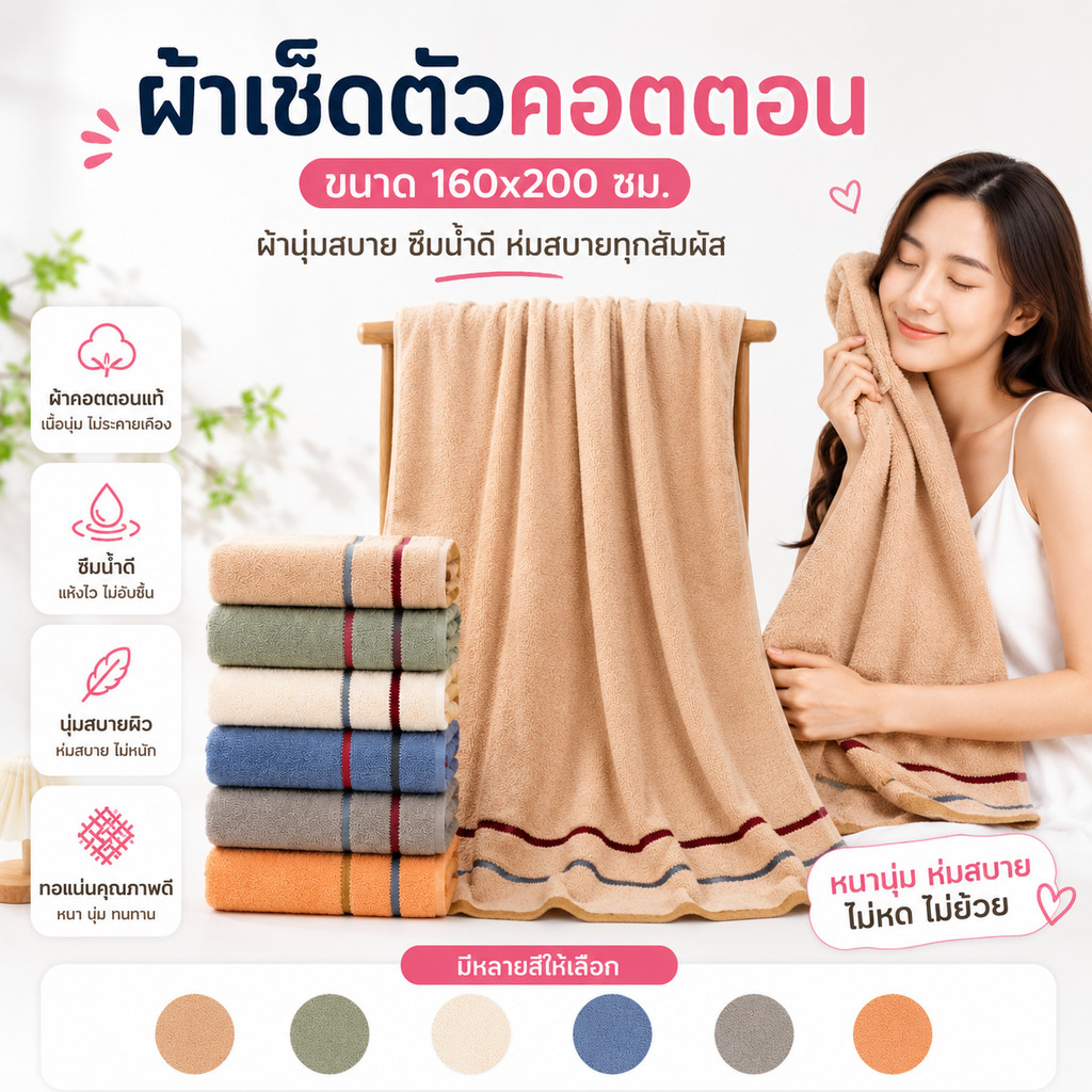 YJM-09【160x200 ซม.】 ผ้าห่มเนื้อผ้าขนหนูแท้ cotton 100% เนื้อนุ่ม ผ้าคอตตอน ผ้าห่มโรงพยาบาล