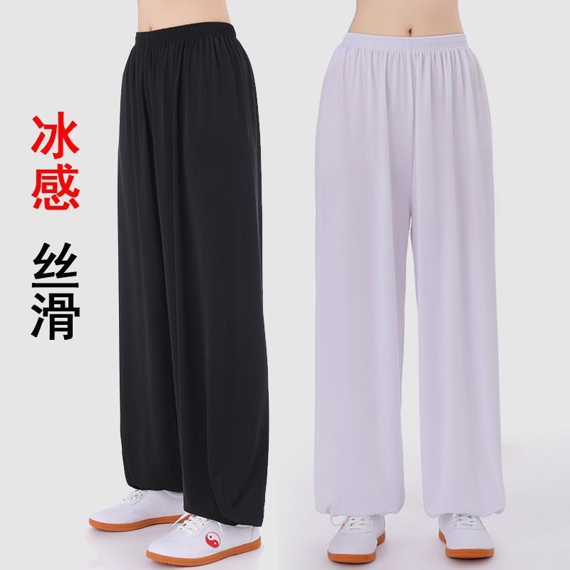 太极裤女& 冰丝太极服拳裤子男夏季武术灯笼裤宽松大码练功服裤新款Summer new ice silk tai chi pants for men and women, summer loose el