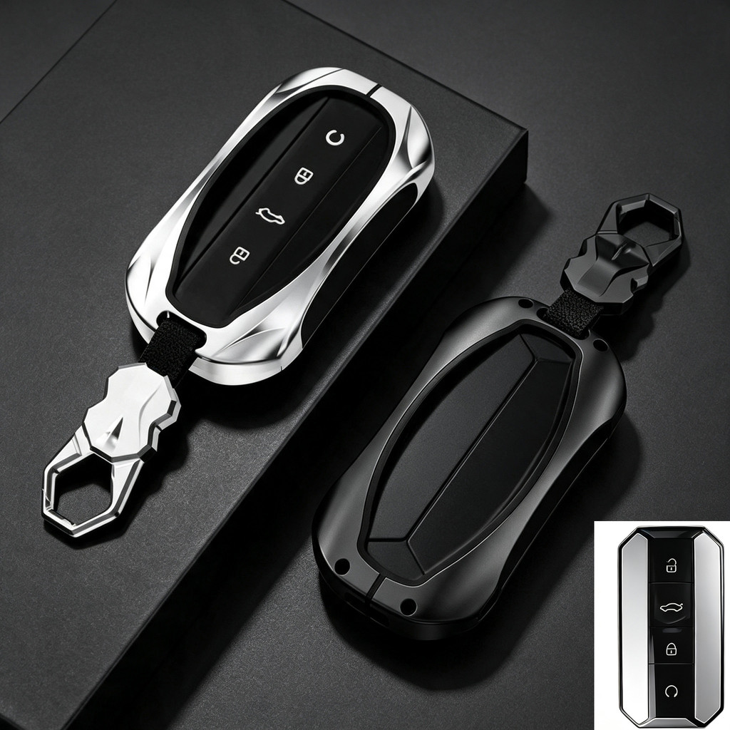 Chery Jaecoo J5 EV เคสกุญแจรถ Jaecoo 5 ฝาครอบกุญแจรถ Jaecoo 5 EV พวงกุญแจรถเคสกุญแจ Chery สังกะสีอัล