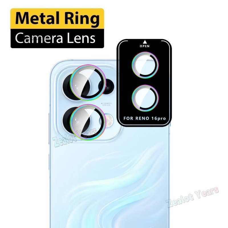 โลหะกล้องแหวนป้องกันสําหรับ Oppo Reno 16 Pro 16F 5G Global Reno16 F 16Pro Ultra Alloy เลนส์ HD แก้ว Shinny หมวก Locator