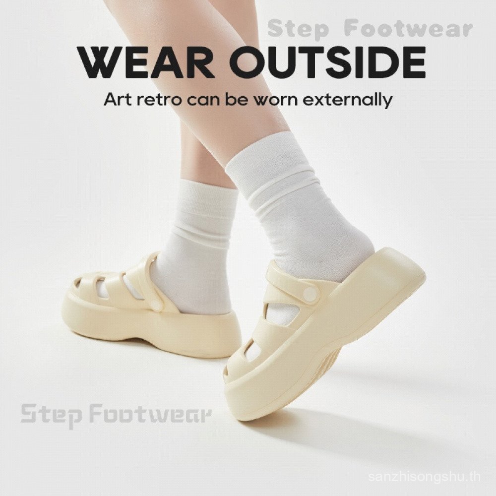 UTUNE โรมันผู้หญิงรองเท้าแตะ 5.5 ซม.หนา Soled Casual Breathable ลื่น EVA รองเท้าแบน BXGQ