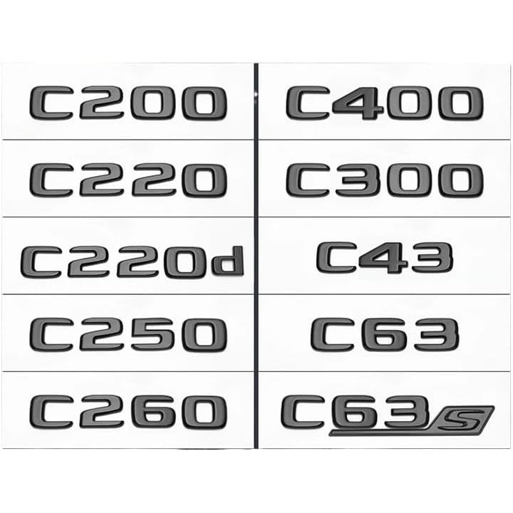 3D ABS โลโก้ใช้งานร่วมกับ C43 C63 S C180 C200 C300 C220d C220 สัญลักษณ์ตัวอักษรรถ Trunk Badge สําหรั