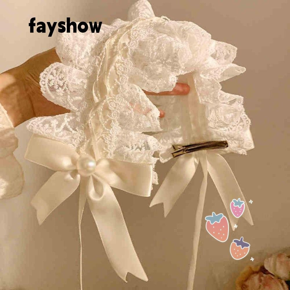 FAYSHOWSG Head Wrap,คอสเพลย์โบว์หูแมว,Lolitaลูกไม้Headdressผู้หญิงK52Z