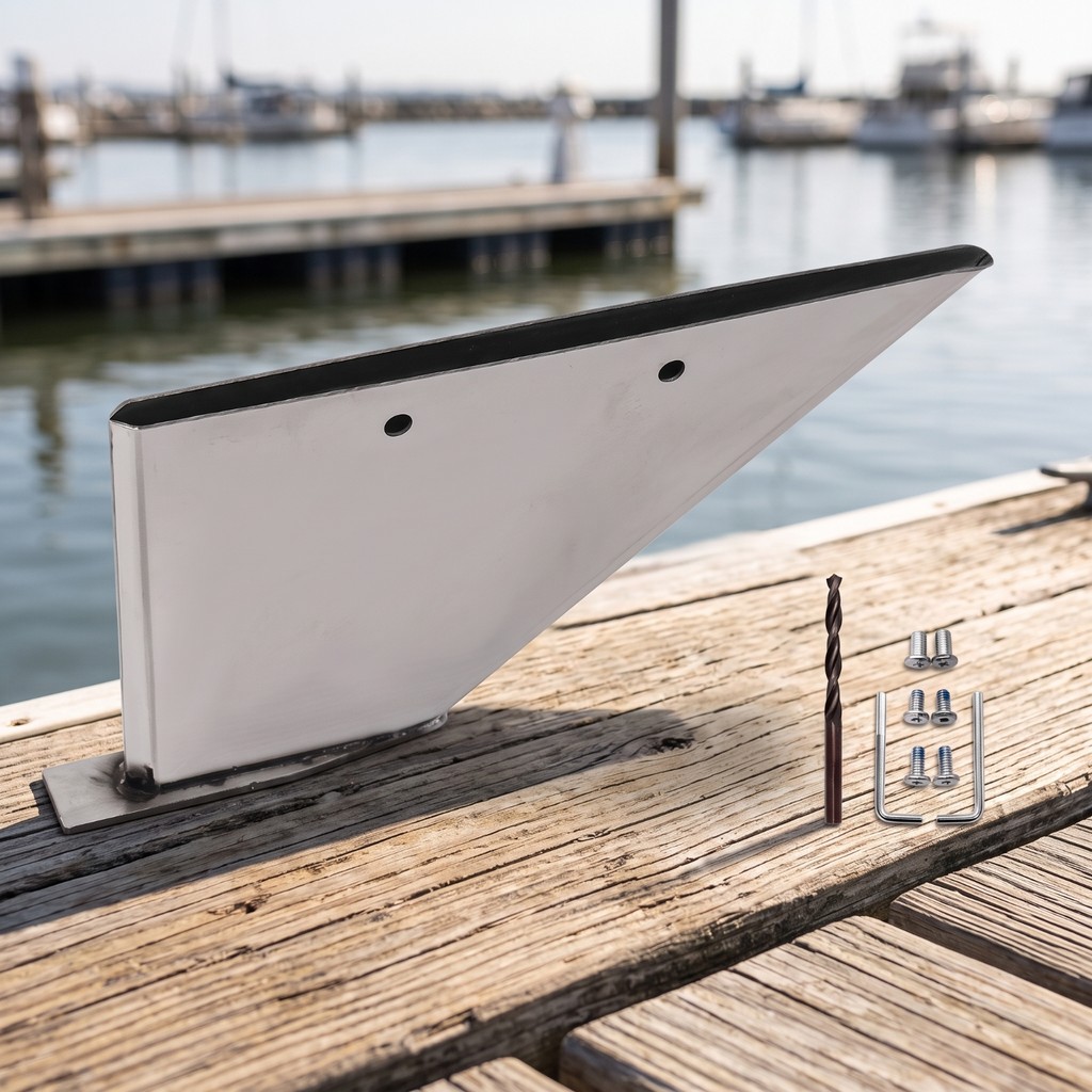 Outboard Motor Tail Fin สแตนเลส Stabilizer Fin พร้อมฮาร์ดแวร์ติดตั้งเรือ Part Less Bow Elevation Low