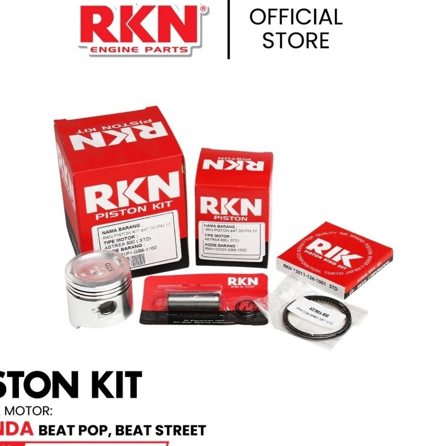 PISTON KIT BEAT POP K44 STD-0.25 RKN