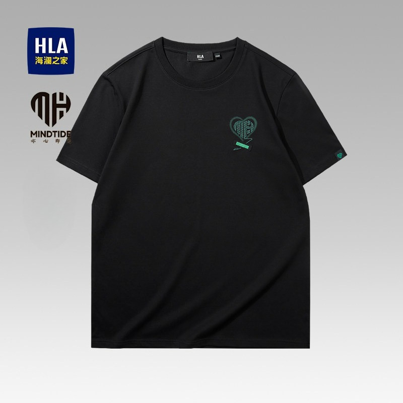 HLA/Hailan Home เสื้อยืดแขนสั้นจีน Loong ใหม่ Cool สบายรอบคอพิมพ์สั้น T Men2