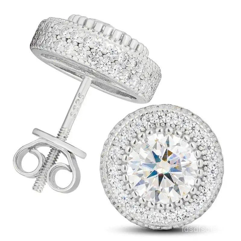 UCCIYOS925SterlingSilverMoissaniteScrewStudMoissaniteDColorVVS1MForWomenMenJewelryPrefectBrithdayMot