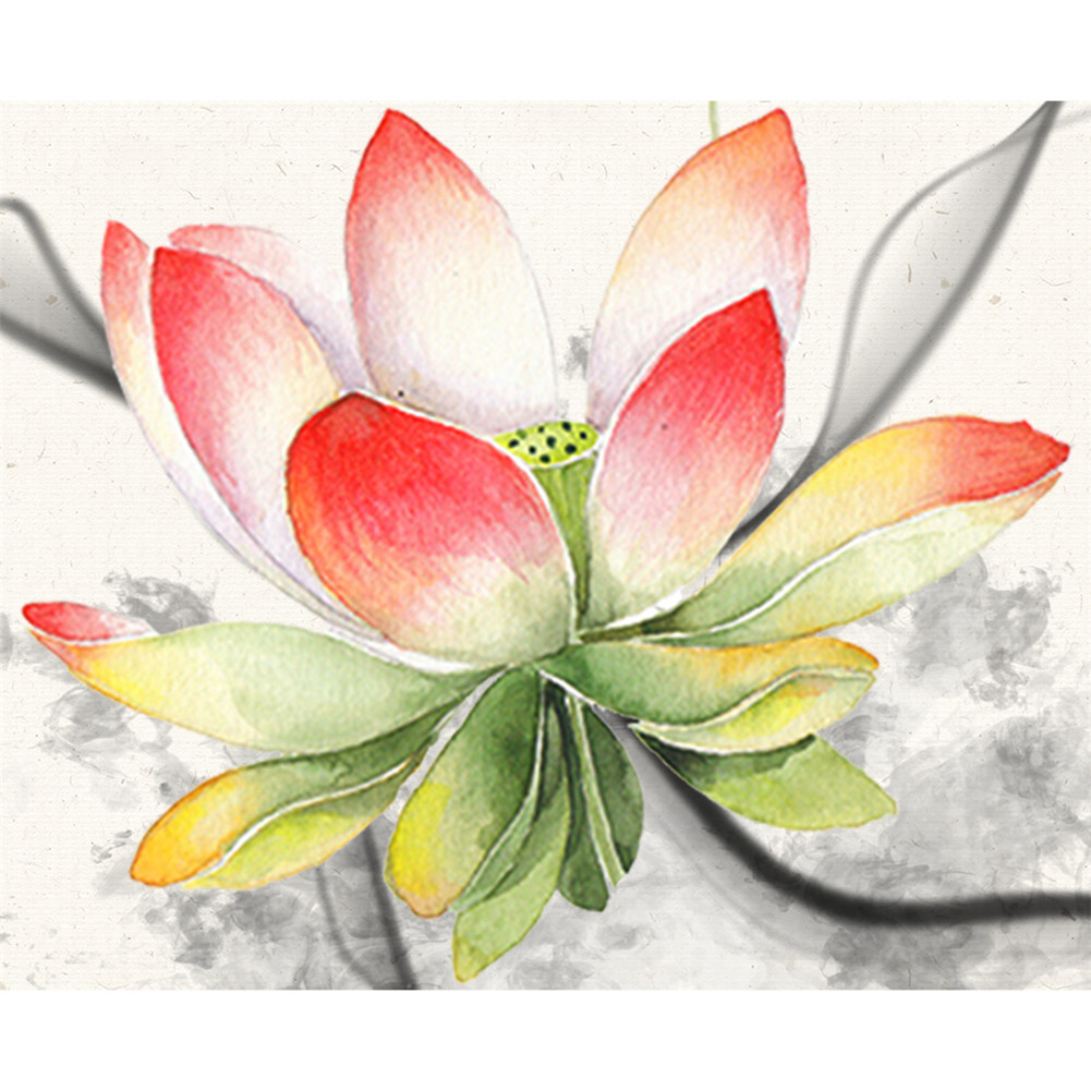 (DB2624) 5D DIY Full Drill Diamond Painting Cross Stitch ชุดเย็บปักถักร้อย (Flower04) 50x70cm