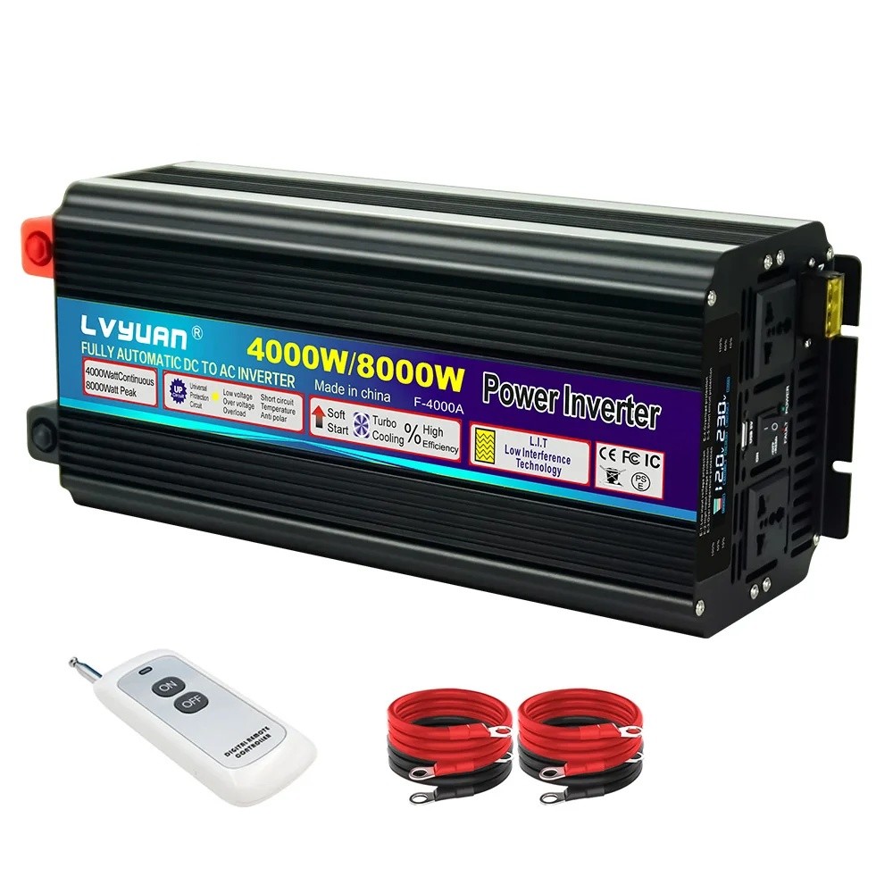 ของแท้ original Lvyuan 4000W 8000W รถแปลง USB Output Inverter Charger 12V DC - 220V AC รถเรือ Campin